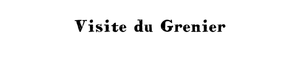 Texte : Visite du Grenier indiquant la vidéo en dessous